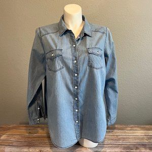 Torrid Light  Denim Button Down Shirt
